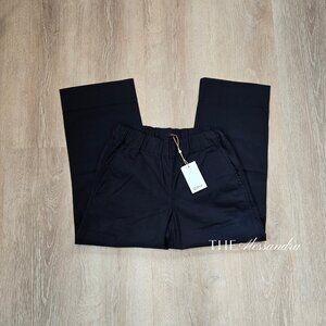 Quince Organic Stretch Cotton Wide Leg Chino Pants Black Size 2 New With Tags